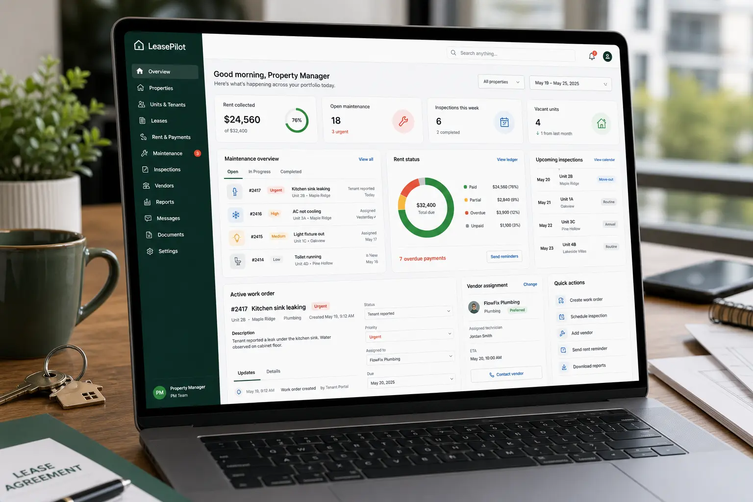 LeasePilot property management dashboard